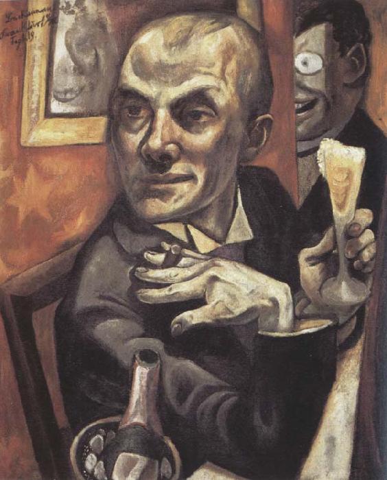 Max Beckmann Self-Portrait with a Glass of Champagne oil painting image